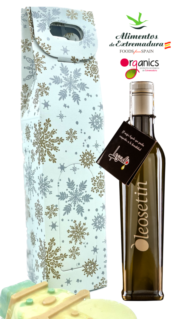 aceite de oliva virgen extra oleosetin manzanilla cacereña en caja regalo